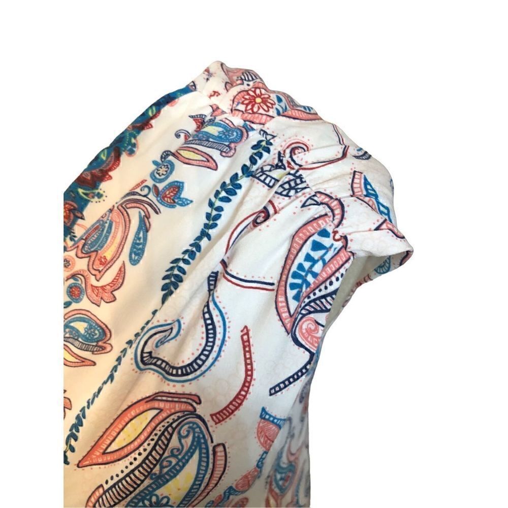 Loft paisley deep vee neck shift dress fully lined - Picture 7 of 12